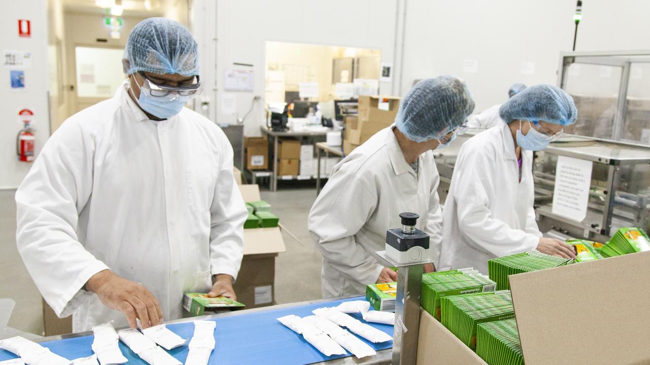 Weis workers pack ice creams on the Toowoomba factory floor.