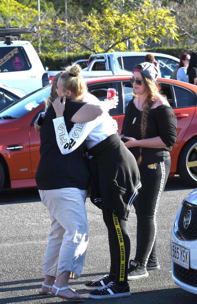 Family and friends of Zac Jones gathered to remember him today. Picture: John Gass