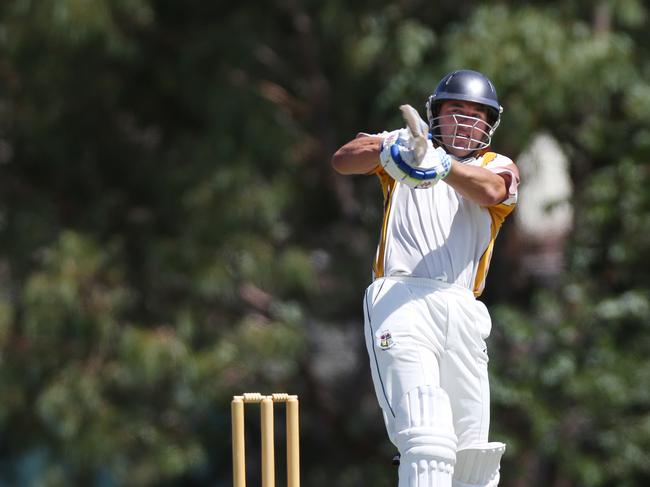 Dewayne Bowden scored his first century for Dromana on Saturday. Picture: Stuart Milligan