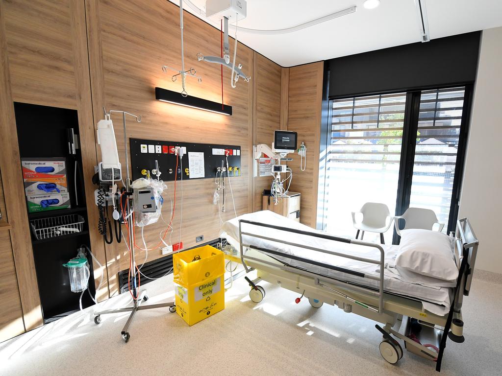 A coronavirus isolation room at Cabrini private hospital in Melbourne. Picture: James Ross