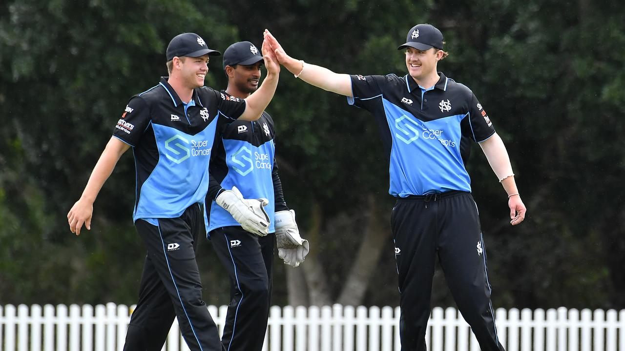 Norths players celebrate a wicket earlier in the season.