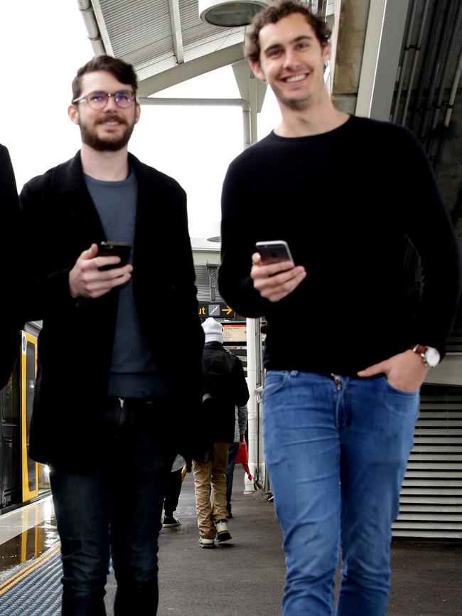 Young entrenpreneurs Alex Peck and Jack Perkins have invented an App that helps drivers looking for parking spots. Picture: Peter Kelly.