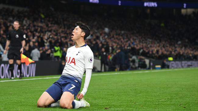 South Korean striker Son Heung-Min scored Tottenham’s first goal at its new stadium. Pic: AFP