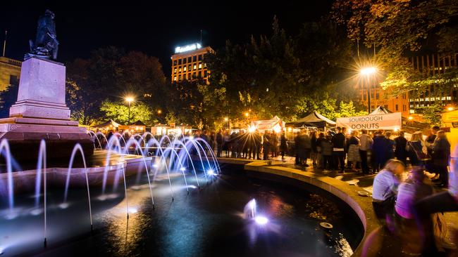 Street Eats @ Franko, a popular Friday night food market in Hobart’s CBD during summer. Picture Amy Brown