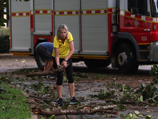 Townsville locals woke early to inspect the damage along The Strand left from TC Kirrily that hit overnight. Pics Adam Head