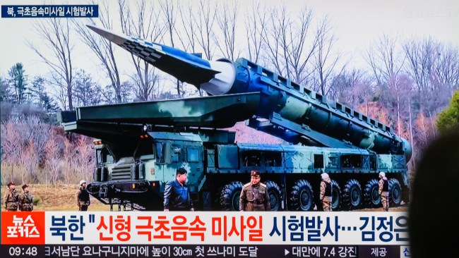 Western nations have repeatedly warned North Korean leader Kim Jong-un against supplying weapons to Russia. The leader is seen touring a mobile missile launcher. Picture: Kim Jae-Hwan/SOPA Images/LightRocket via Getty Images