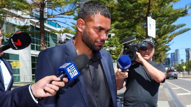 MELBOURNE, AUSTRALIA - JANUARY 29 2024 Tarryn Thomas leaves AFL House after being interviews.Picture: Brendan Beckett