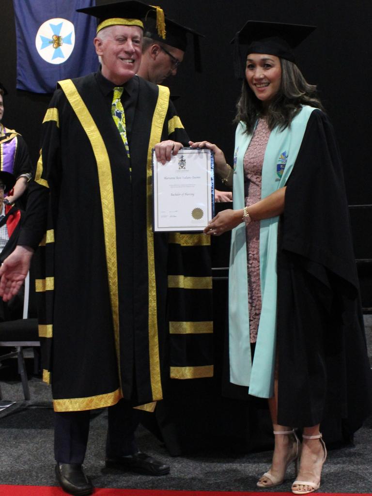 Marianne Duenas graduated with a Bachelor of Nursing at the CQUniversity graduation ceremony in Bundaberg on December 14, 2023.