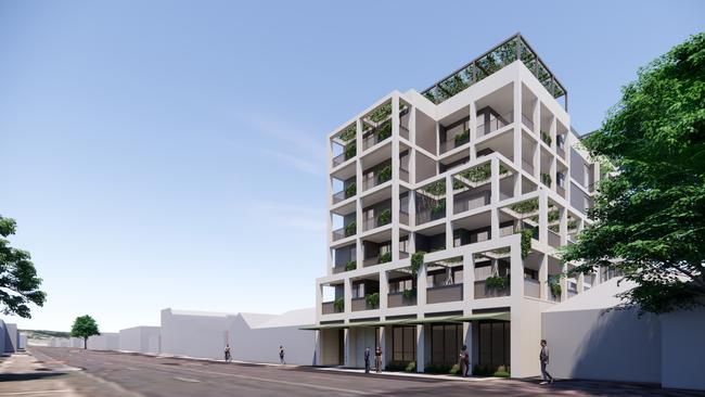 Artist impression of a proposed seven-storey apartment building for Unley Rd. Picture: Enzo Caroscio Architecture