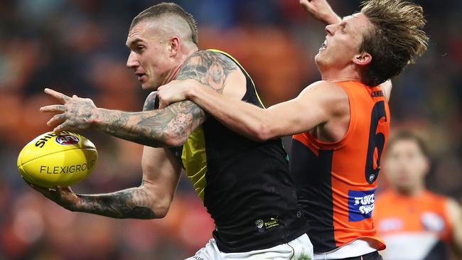 Dustin Martin was among the Tigers’ best in the narrow loss. Picture: Getty Images