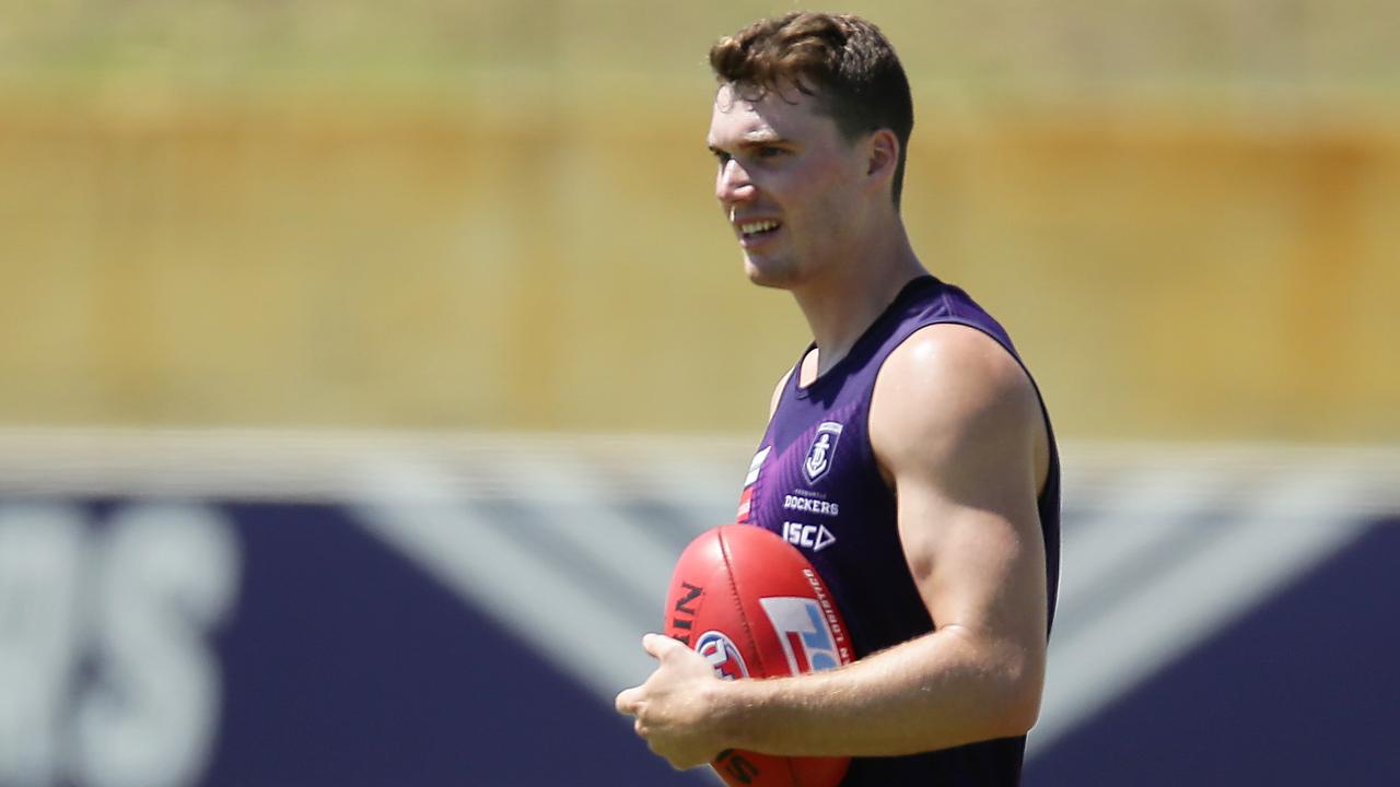 Blake Acres at Dockers training in January. Picture: Will Russell/Getty