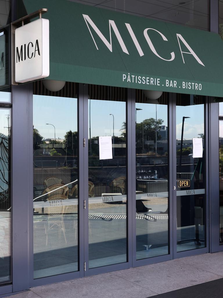 Closed for Business at the Mica Brasserie. Picture: Liam Kidston