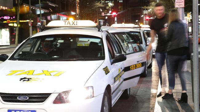 Taxi drivers are having to deal with drug and Ice affected passengers during their shift as the drug epidemic continues to rise. These drivers say they haven't been attacked but know of drivers who have. These passengers are not known to be under the influence of substance. Drivers pick up fares along George Street, Sydney. Pics Bill Hearne