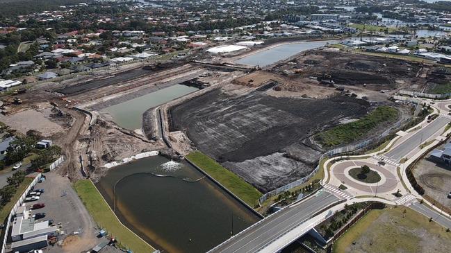 View of the last 25ha under construction including the last stretch of canal. Photo: Pelican Waters