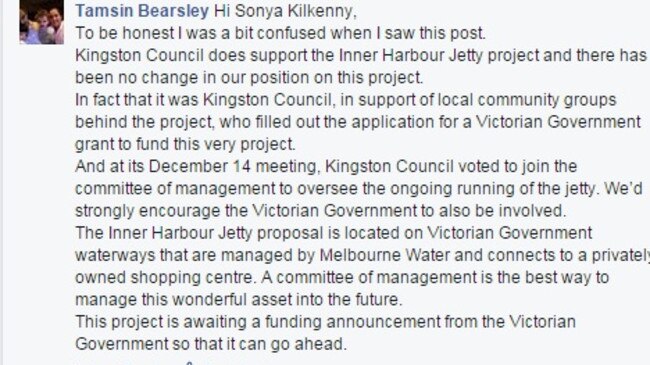 Kingston mayor Tamsin Bearsley responds.