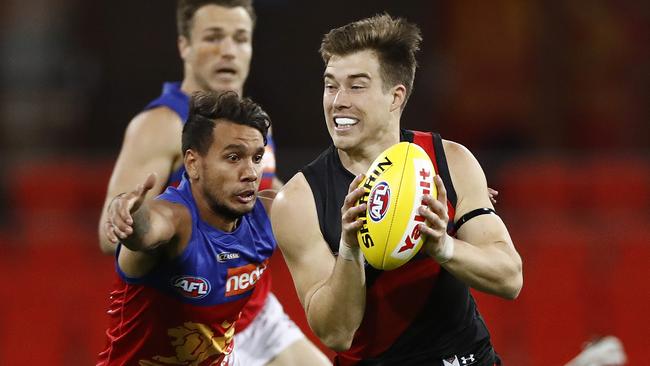 Zach Merrett had a reduced impact playing on the wing against the Lions last week. Picture: Getty Images