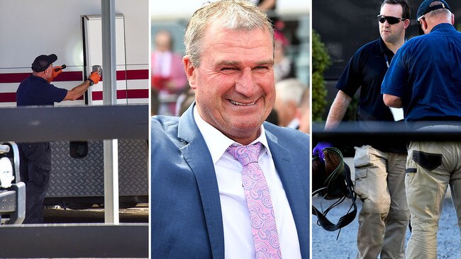 Police allegedly uncovered jiggers, cocaine and unlicenced firearms at the stables of star trainer Darren Weir. Picture: AAP/Supplied