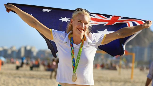 Kim Brennan won gold for Australia in the women’s single sculls. Picture: Alex Coppel