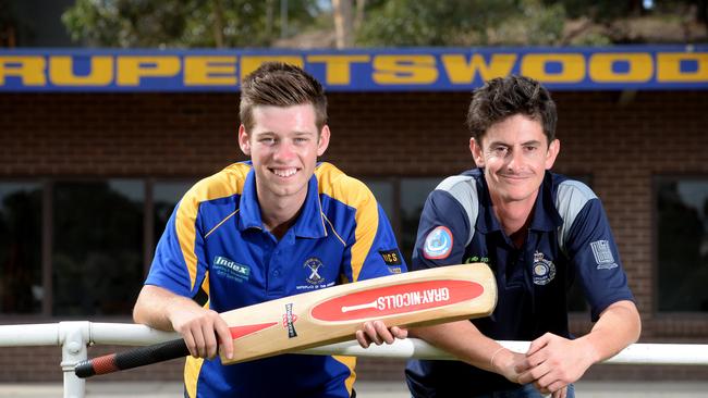 Groundsman called James Caruana (right) is organising a charity cricket game on March 9th at Rupertswood Cricket Club in support of Pakastini Terrorism victims - Fayyaz Sumbal Cup. James with Rupertswood cricket player Nathan Shoesmtih (left). Picture: Kylie Else