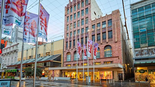 The David Jones menswear store at 299 Bourke St, Melbourne.