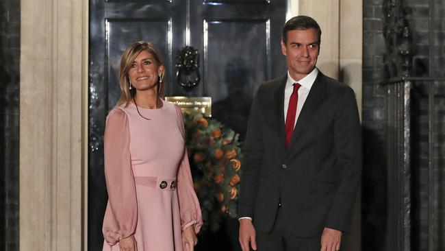 Spanish Prime Minister Pedro Sanchez and his wife Begona Gomez, who has fallen ill with coronavirus.