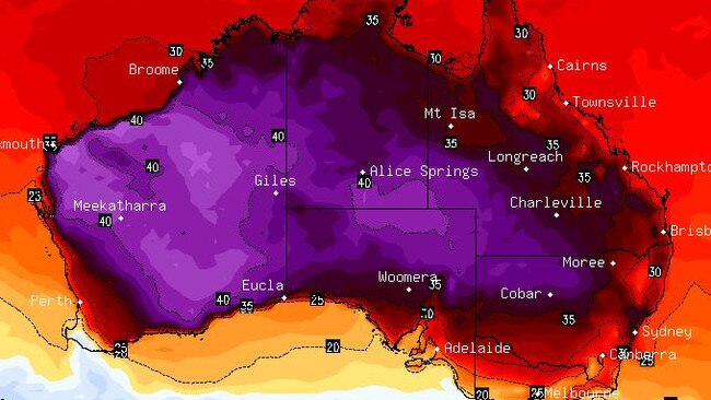 Temperatures will stick in the 40s for four days in parts of NSW. Picture: Stormcast