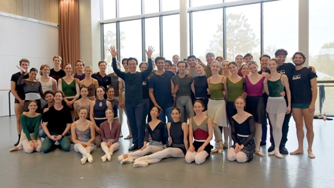 Li Cunxin, artistic director of Queensland Ballet, in studio with his talented dancers.