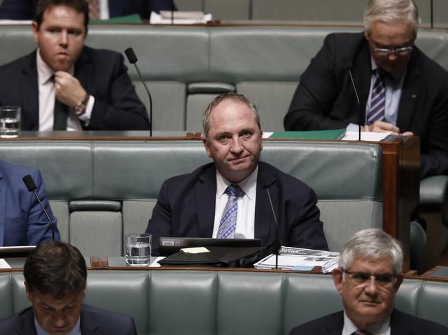 20180529: News Corp: Canberra: NEWS: Parliament House Question Time. Nationals Member for New England Barnaby Joyce during Question Time in The House of Representatives at Parliament House in Canberra.  Picture: Sean Davey/ News Corp Australia