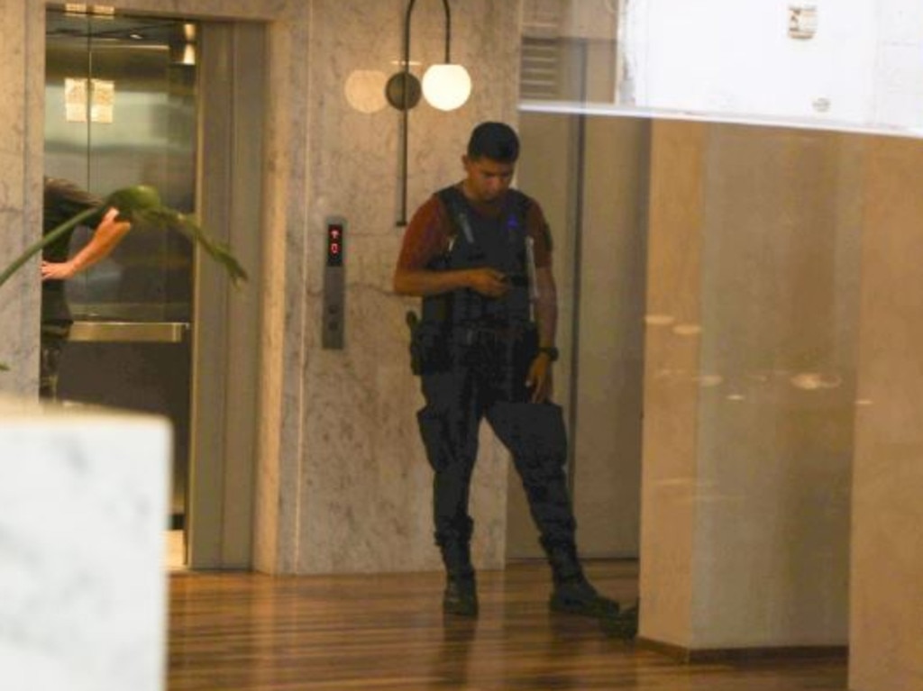 Police were seen raiding the hotel on Tuesday. Picture: Supplied