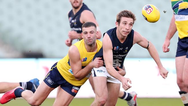 Joel Cross was up to his old tricks for South Adelaide. Picture: Sarah Reed