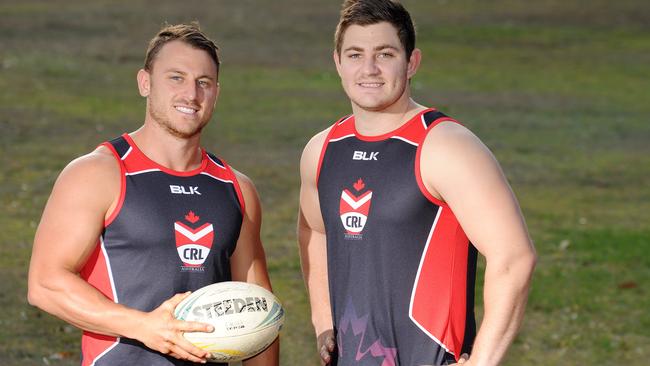 Intrust Super Cup players Rhys Jacks and brother Ryley Jacks will play for Canada at the Cabramatta International Nines. Picture: Peter Cronin