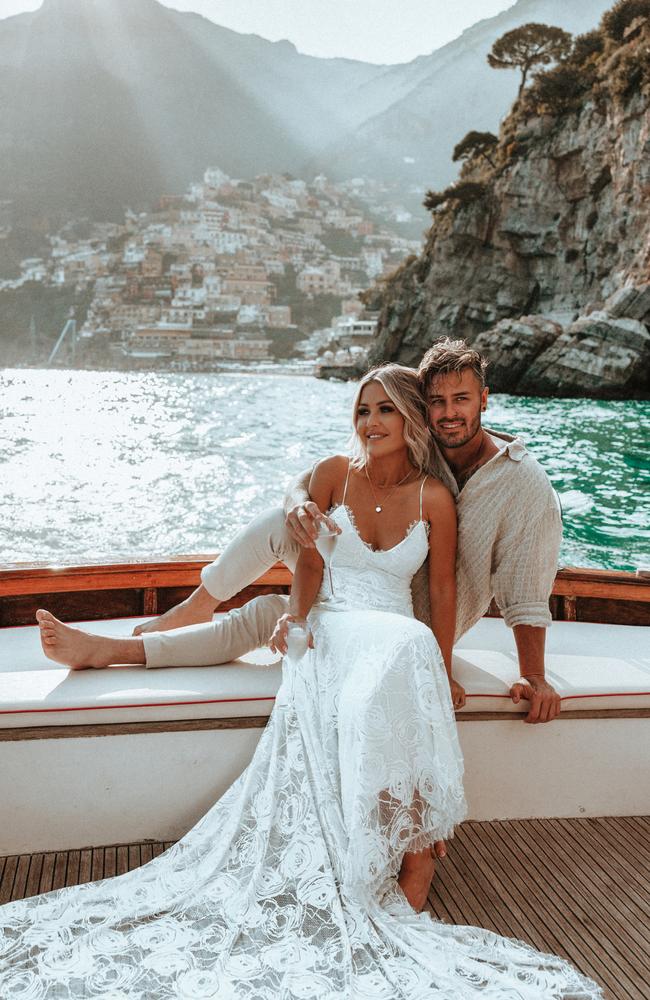 MAFS star Christopher Jensen tied the knot with partner Tayla Made on the Amalfi Coast. Picture: Amalfi Coast Photographer