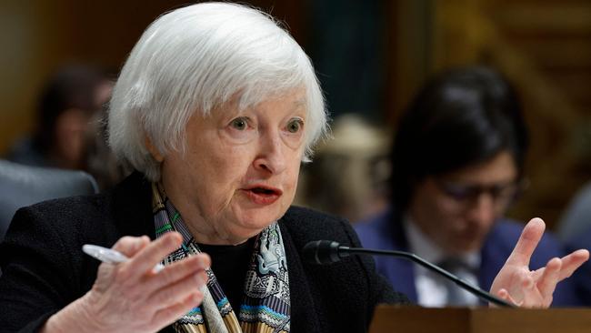 US Treasury Secretary Janet Yellen overnight said the US banking system was healthy and dismissed recent US regulatory intervention being deemed a bailout. Picture: Chip Somodevilla/AFP