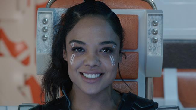 Tessa Thompson as Valkyrie. Shipping container of UDL Vodka &amp; Passionfruit not pictured.