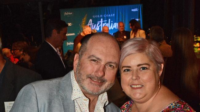 Jamie and Belinda Preston at Gold Coast Australian of the Year presentations at Exhibitionist Bar, HOTA, Bundall. Pic: Regina King