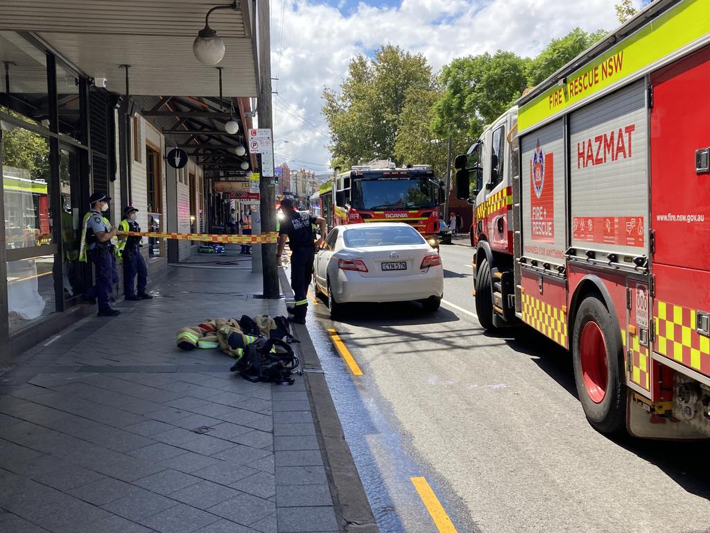 Three fire crews were sent to contain the blaze. Picture: NCA NewsWire/Nicholas Eagar