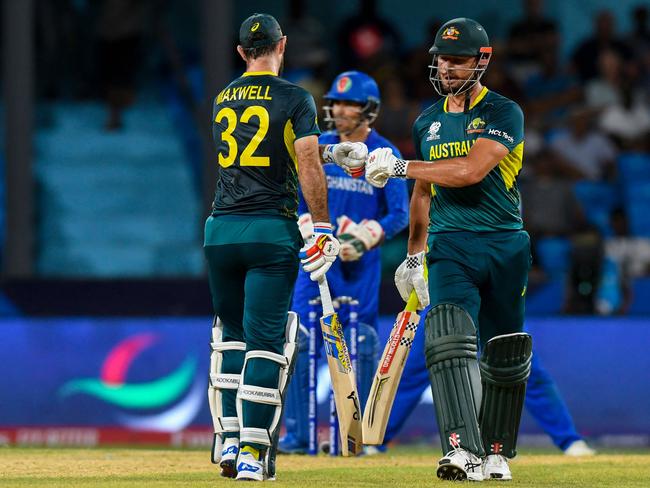 Australia last took on Afghanistan at the World Cup in the West Indies in 2024 – a loss. Picture: Randy Brooks / AFP