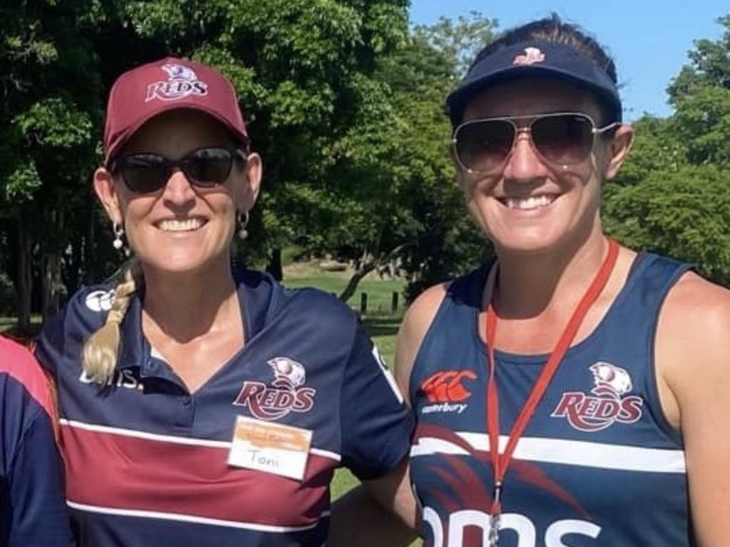 QRU schools and female project officer Ashlee Knight with Toni Cowan, who sits on the Queensland state panel representing Central Queensland for the Girls Can Tackle Anything program.