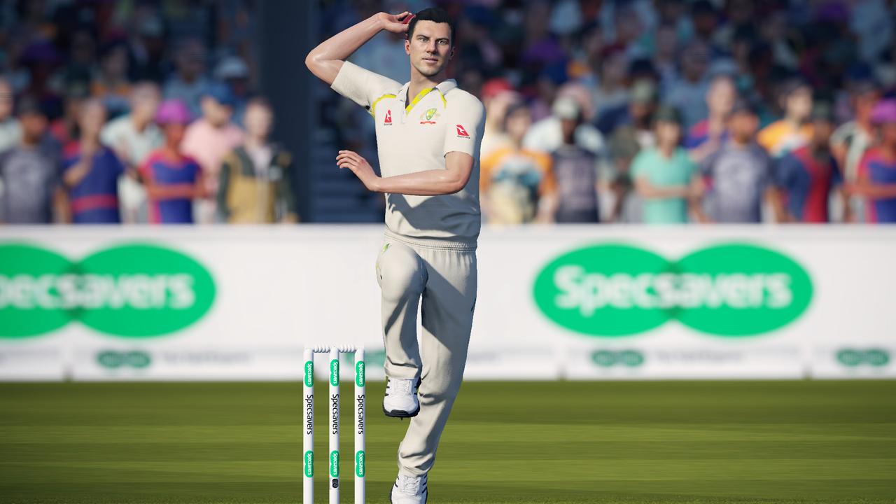 The game features teams and players from the 2019 international cricket series, including top Australian bowler Pat Cummins.