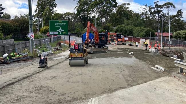 Summerleas Rd underpass works. Picture: Kingborough Council