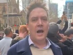 John Ruddick, Liberal Democrats’ candidate for Warringah, attended the anti-lockdown protest in Sydney. Picture: Twitter