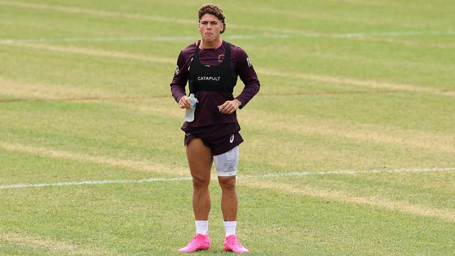 Reece Walsh at training on Thursday. Picture: Matt King/Getty Images