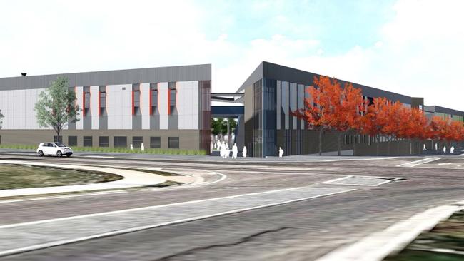 An artist’s impression of the proposed Oran Park High School, set to be completed in late 2019. Design by Perumal Pedavoli Architects.