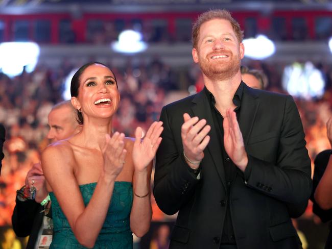 DUESSELDORF, GERMANY - SEPTEMBER 16: Prince Harry, Duke of Sussex, and Meghan, Duchess of Sussex attend the closing ceremony of the Invictus Games DÃÂ¼sseldorf 2023 at Merkur Spiel-Arena on September 16, 2023 in Duesseldorf, Germany. (Photo by Chris Jackson/Getty Images for the Invictus Games Foundation)