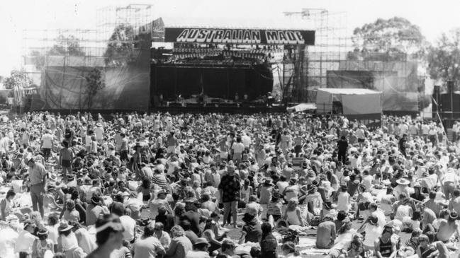 The Australian Made rock festival at Thebarton Oval on New Year's Day, 1987.