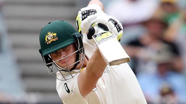 Day 4 of the 4th Ashes test. Australia vs England at the MCG. Steve smith drives .Pic: Michael Klein