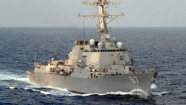 US warships are rushing to the Red Sea to protect vital shipping lines under attack from Houthi terrorists.