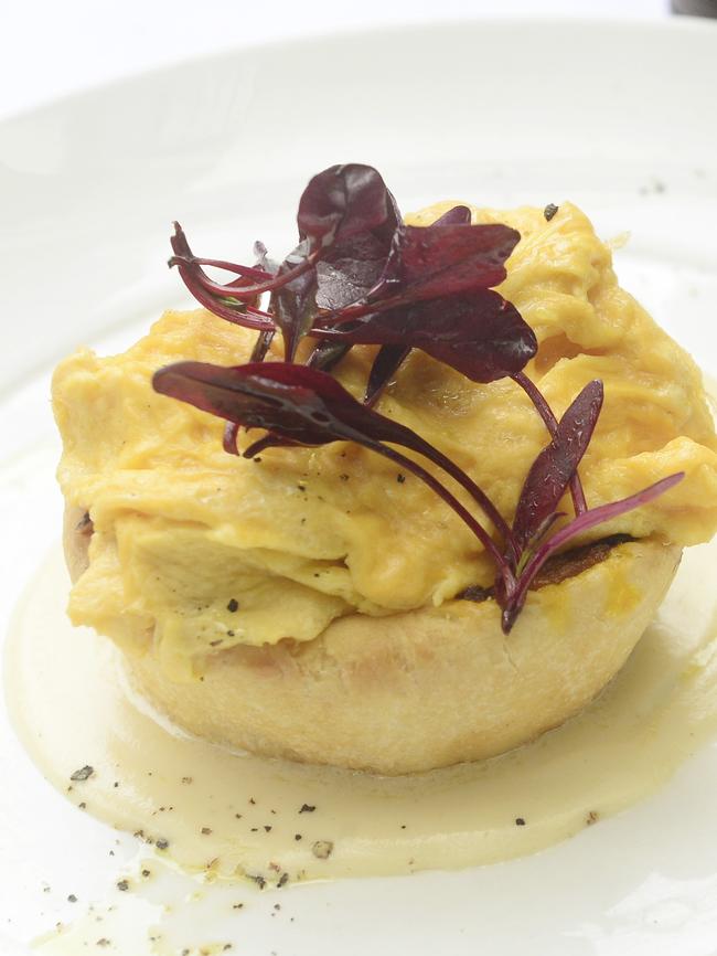 Fratelli Paradiso’s vova Strapazzate — scrambled egg, spinach pumpkin Focaccina chesee fonduta. Picture: Supplied