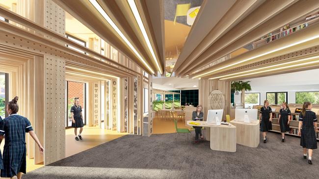 What the redeveloped Seymour College library will look like.