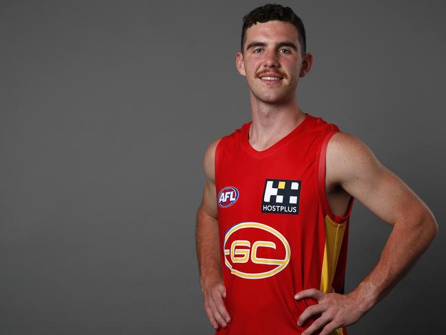 Draft Selection Number 11 Sam Flanders of the Gold Coast Suns poses for a photo during the 2019 NAB AFL Draft at Marvel Stadium on November 27, 2019 in Melbourne, Australia. (Photo by Dylan Burns/AFL Photos via Getty Images)